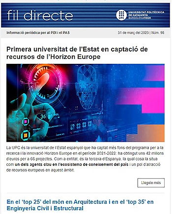 Captura del fragment superior del Fil directe núm. 98, del 31 de març del 2023