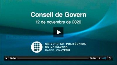 Informe del rector, acords i documents informatius del Consell de Govern del 12 de novembre