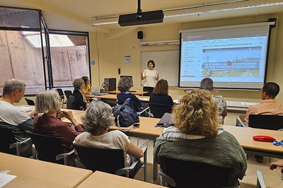 Una de les presentacion de projectes, en la jornada del 18 d'octubre