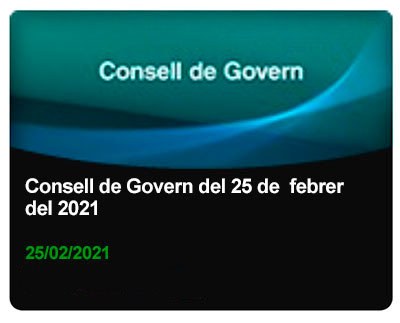 Acords, informe del rector i documents informatius de la sessió del Consell de Govern del 25 de febrer