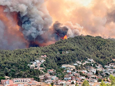 Incendi del Pont de Vilomara (Barcelona) l'any 2022. Font: ACN