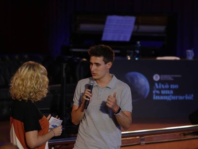 Gerard Bosch, coordinador de Política Externa del Consell de l’Estudiantat, també ha intervingut en l'acte.