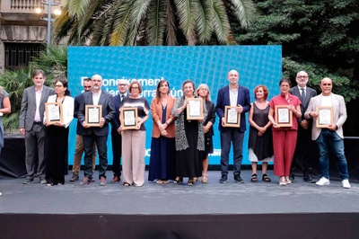 Fotografia de grup dels professors premiats en la categoria de Trajectòria d'excel·lència