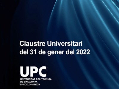 Ròtul de la sessió del Claustre Universitari