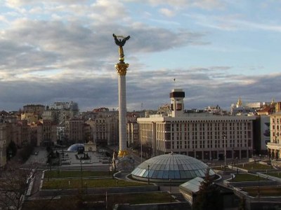 Una imatge de Maidan, una de les principals places de la ciutat de Kiev (Ucraïna)