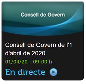 L’1 d’abril, sessió no presencial del Consell de Govern