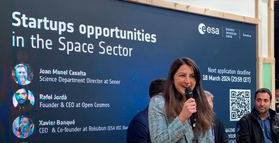 Elisabet Vilchez, 'manager' de l'ESA BIC Barcelona, durant la sessió  ‘Startups opportunities in the Space Sector'