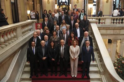 Foto de família dels rectors catalans i representants del Govern català