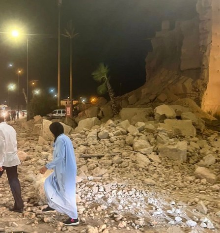 Imatge d'un edifici en ruïnes a causa del terratrèmol, al Marroc