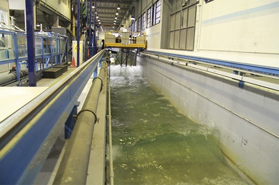 Canal de simulació del Laboratori d'Enginyeria Marítima