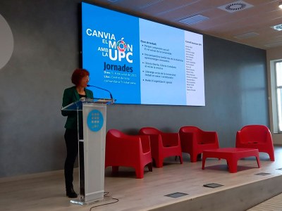 Josefina Antonijuan, vicerectora de Responsabilitat Social i Igualtat de la UPC, a la jornada 'Canvia el món amb la UPC. Rumb social cap al 2030’,