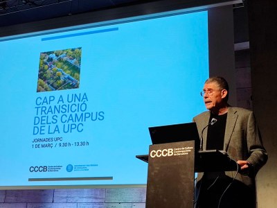 El vicerector d’Arquitectura, Infraestructures i Territori de la UPC, Jordi Ros, a la jornada ‘Cap a una transició dels campus de la UPC’