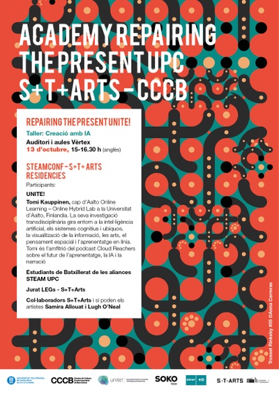 Cartell amb el programa de la jornada del dia 13 d'octubre 'Academy Repairing the Present'