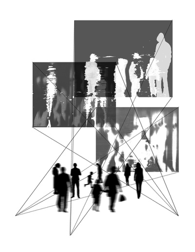 Esboç de la instal·lació 'La espalda del mundo | Relingo’, dissenyada per estudiants del màster en Disseny i Producció d’Espais