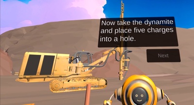 Imatge del simulador de realitat virtual per a formació en perforacions i voladures