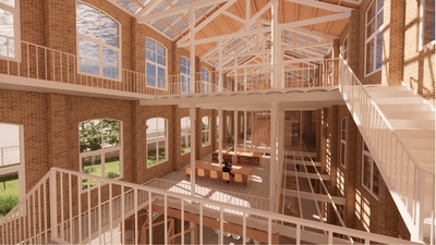 Interior del centre de dia per a dones en situació de violència, projecte de Carla Regla