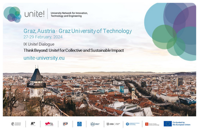 Imatge del cartell promocional de la treobada amb una foto de la ciutat de Graz