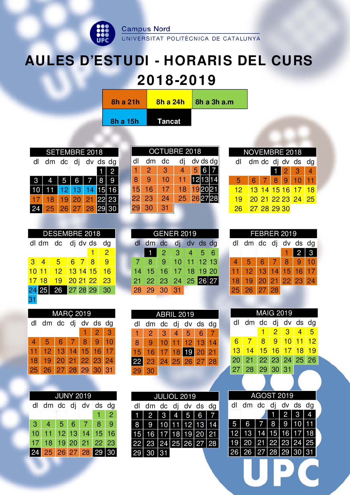 Calendari Aules 18-19