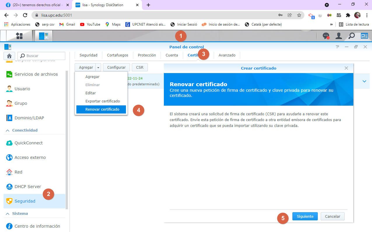 Solicitud certificat lisa