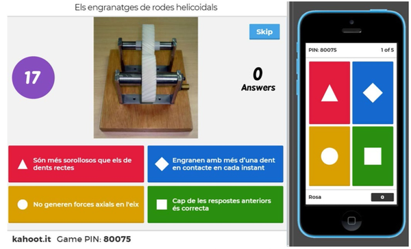 Exemple de pregunta a respondre via Kahoot! a TMM