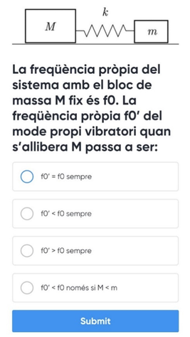 Exemple de pregunta a respondre via Mentimeter a VibMec