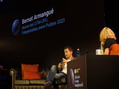 2023 Pulitzer winner Bernat Armangué at the opening ceremony of the academic year at the UPC