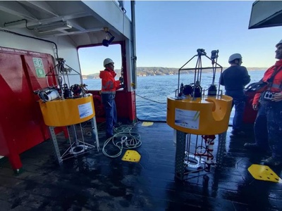 UPC fixed stations ready to be placed on the seabed