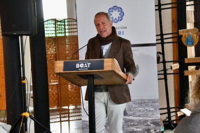 Researcher Michel André during his speech at the event