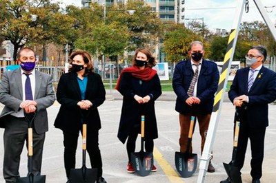 Further development on the Diagonal-Besòs Campus with the cornerstone laying for the new building for SMEs, start-ups and co-working spaces and the opening of the park