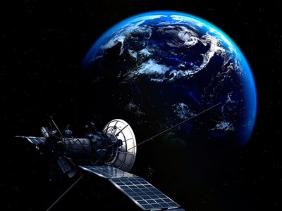 Simulation of a satellite in space orbit