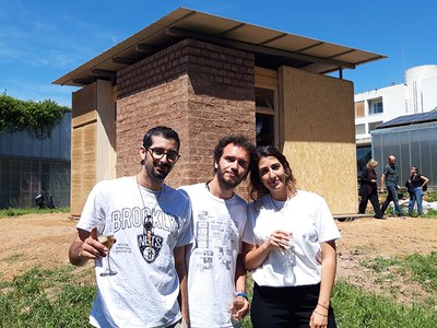 The three students from the ETSAV degree in Architectural Studies that have participated in the project.
