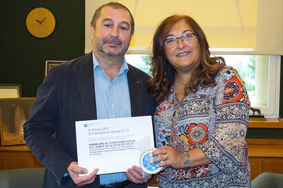 1er Premio UPC al Compromiso Social para la Cátedra Unesco de Sostenibilidad, el programa UPC Reutiliza y las profesoras Lídia Montero y Núria Salán