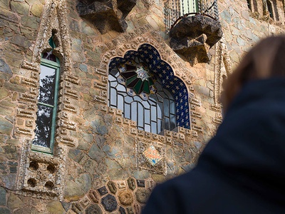 Un detalle del exterior de la Torre Bellesguard