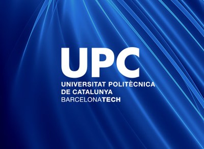 Logo de la UPC sobre fondo azul