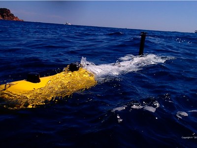 Pruebas con el AUV Sparus II, en el puerto de Sant Feliu de Guíxols, en el Baix Empordà