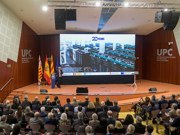 El Auditorio del edificio Vèrtex, de la UPC, lleno por el acto de celebarción del 20º aniversario del BSC