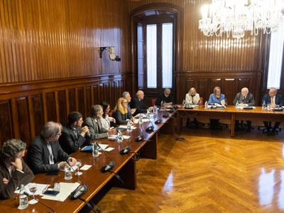 Audiencia en el Parlament, con el rector de la UPC, Daniel Crespo