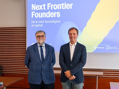 Jordi Berenguer, vicerrector de Transferencia, Innovación y Emprendimiento de la UPC, y Rubén Bonet, cofundador de Fractus