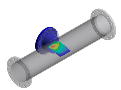 Uno de los diseños del dispositivo adaptado a las tuberías creado por los investigadores de la UPC