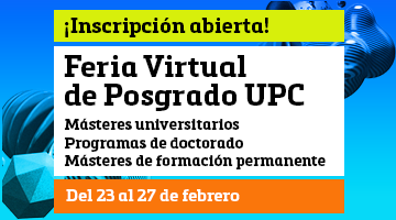 Cartel promocional de la Feria Virtual de Posgrado UPC