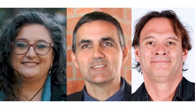 Los profesores de la UPC que formarán parte del Consejo Asesor en Inteligencia Artificial. De izquierda a derecha: Karina Gibert, Cecilio Angulo y Ulises Cortés