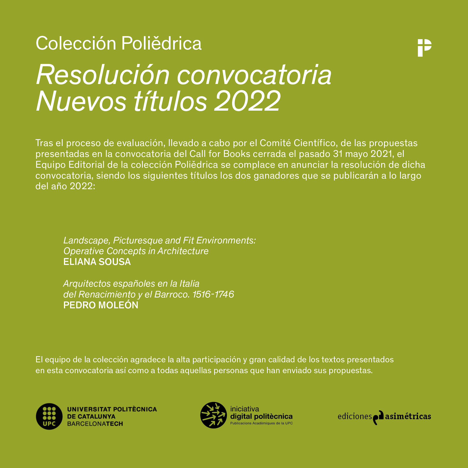 Resolución Call for Books