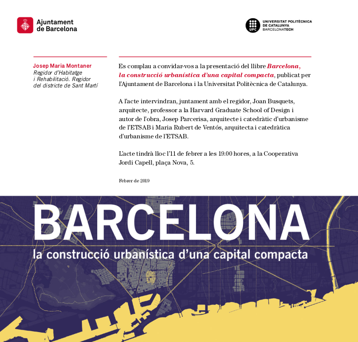 Presentació del llibre ‘Barcelona : la construcció urbanística d'una capital compacta’ de Joan Busquets