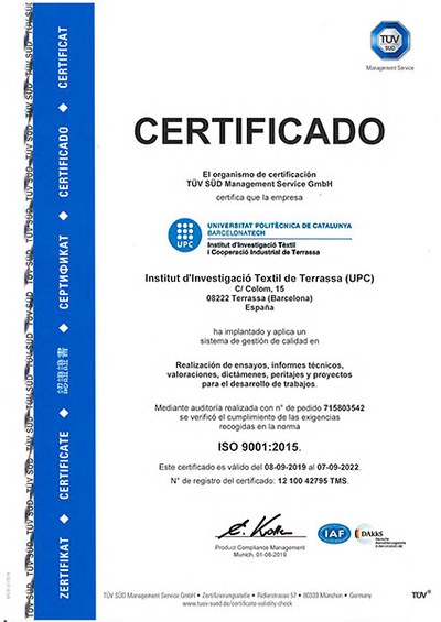 INTEXTER renova la seva certificació ISO 9001:2015 fins l’any 2022