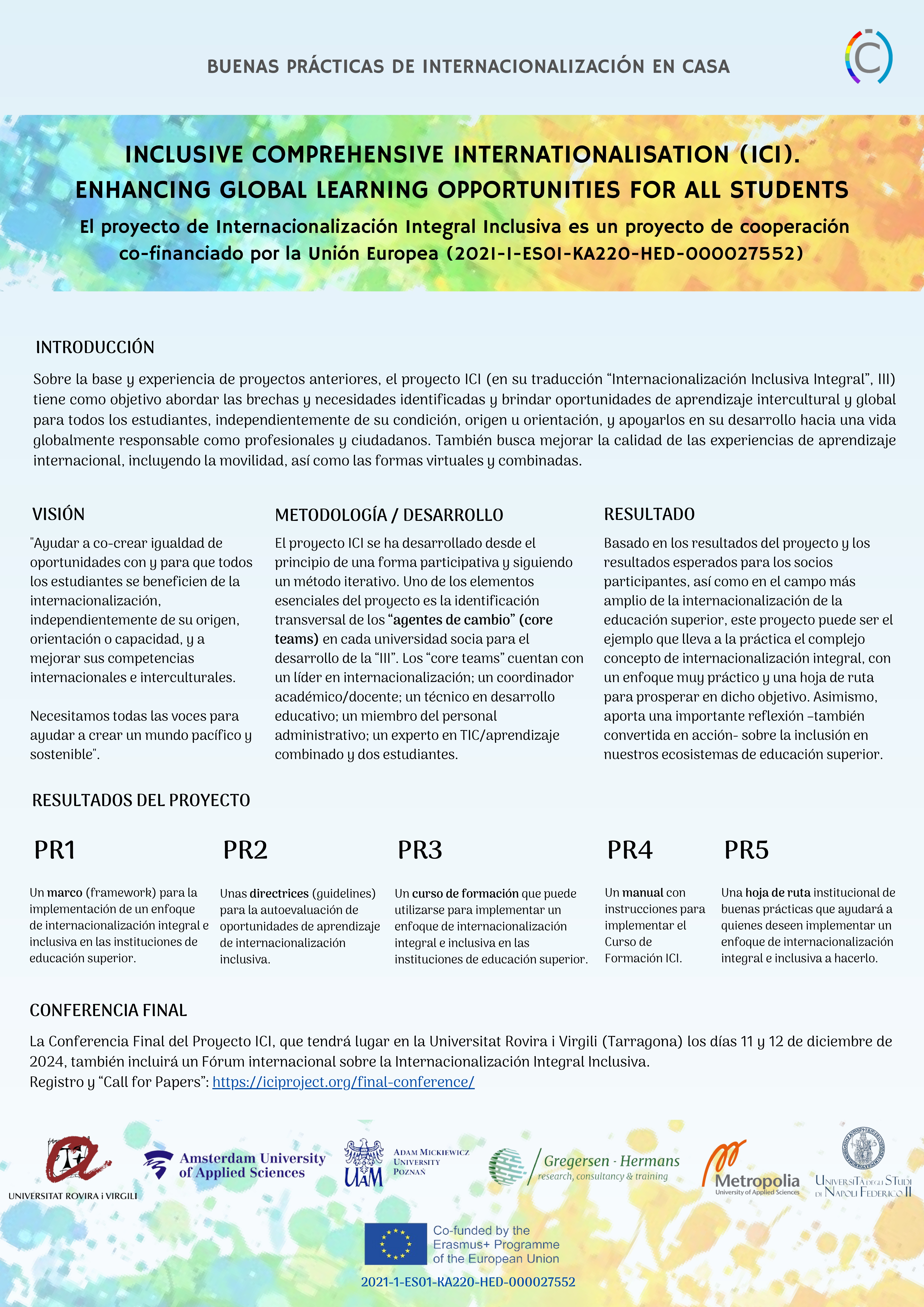 INCLUSIVE COMPREHENSIVE INTERNATIONALISATION (ICI). ENHANCING GLOBAL LEARNING OPPORTUNITIES FOR ALL STUDENTS