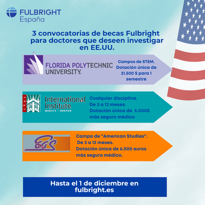 Fulbright lanza tres nuevas convocatorias de becas para estancias de investigación en EE.UU